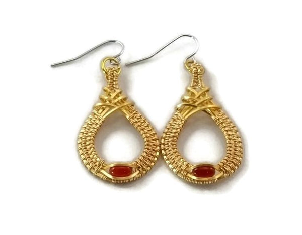 14kt gold fill mini cutout drop earrings with carnelian cold fusion jewelry handmade silver jewelry sterling silver jewelry artisan jewelry one of a kind jewelry unique jewelry