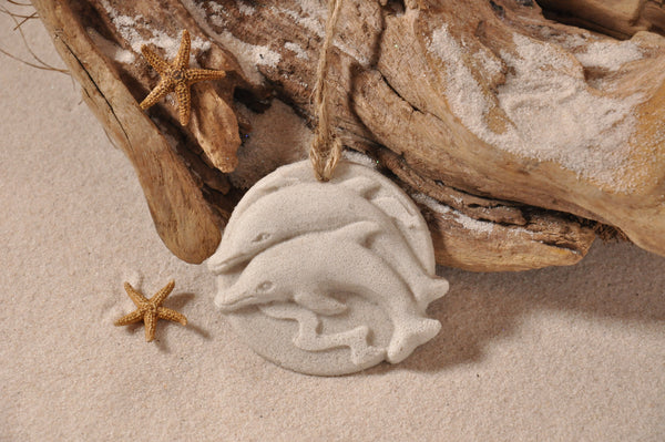 SAND ORNAMENT, CHRISTMAS TREE ORNAMENT, TROPICAL CHRISTMAS DECORATIONS, COASTAL ORNAMENT, SAND ORNAMENT, TROPICAL ORNAMENT, ARENOPHILE, SANTA, CHRISTMAS ORNAMENT, FLORIDA, DOLPHINS