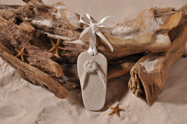 SAND ORNAMENT, CHRISTMAS TREE ORNAMENT, TROPICAL CHRISTMAS DECORATIONS, COASTAL ORNAMENT, SAND ORNAMENT, TROPICAL ORNAMENT, ARENOPHILE, SANTA, CHRISTMAS ORNAMENT, FLORIDA, BEACH, FLIP FLOP