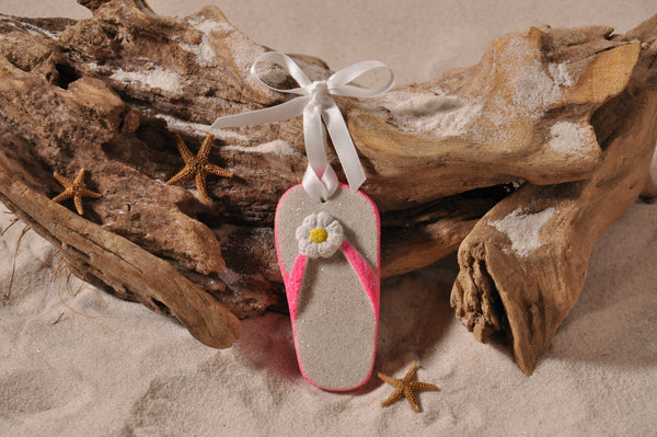 SAND ORNAMENT, CHRISTMAS TREE ORNAMENT, TROPICAL CHRISTMAS DECORATIONS, COASTAL ORNAMENT, SAND ORNAMENT, TROPICAL ORNAMENT, ARENOPHILE, SANTA, CHRISTMAS ORNAMENT, FLORIDA, BEACH, FLIP FLOP