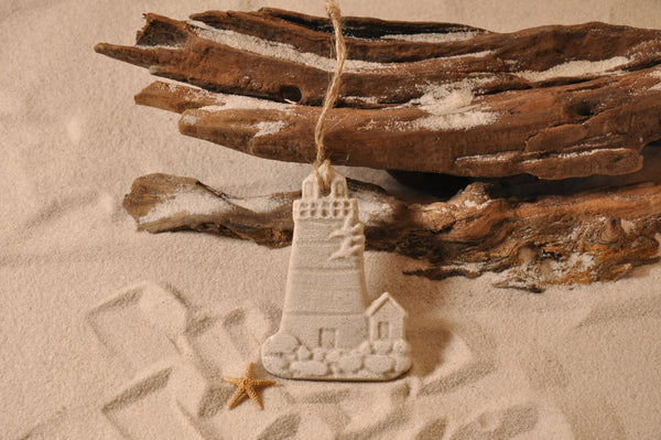 SAND ORNAMENT, CHRISTMAS TREE ORNAMENT, TROPICAL CHRISTMAS DECORATIONS, COASTAL ORNAMENT, SAND ORNAMENT, TROPICAL ORNAMENT, ARENOPHILE, SANTA, CHRISTMAS ORNAMENT, BEACH, LIGHTHOUSE