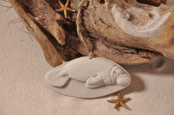 SAND ORNAMENT, CHRISTMAS TREE ORNAMENT, TROPICAL CHRISTMAS DECORATIONS, COASTAL ORNAMENT, SAND ORNAMENT, TROPICAL ORNAMENT, ARENOPHILE, SANTA, CHRISTMAS ORNAMENT, FLORIDA, MANATEE, SEA COW