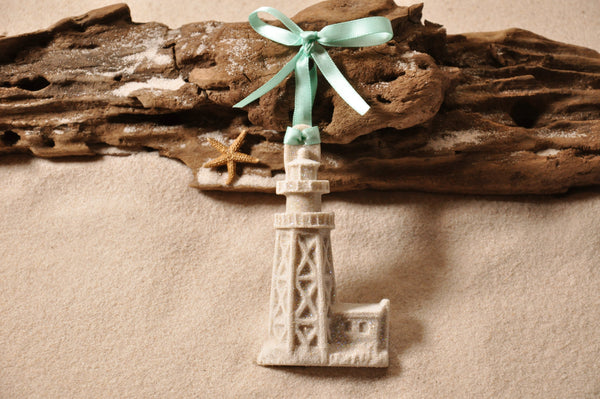 SAND ORNAMENT, CHRISTMAS TREE ORNAMENT, TROPICAL CHRISTMAS DECORATIONS, COASTAL ORNAMENT, SAND ORNAMENT, TROPICAL ORNAMENT, ARENOPHILE, SANTA, CHRISTMAS ORNAMENT, SANIBEL, LIGHTHOUSE