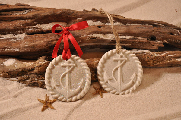 SAND ORNAMENT, CHRISTMAS TREE ORNAMENT, TROPICAL CHRISTMAS DECORATIONS, COASTAL ORNAMENT, SAND ORNAMENT, TROPICAL ORNAMENT, ARENOPHILE, SANTA, CHRISTMAS ORNAMENT, FLORIDA, ANCHOR