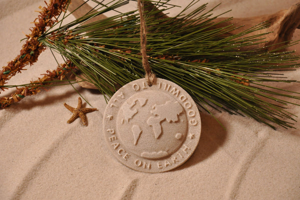SAND ORNAMENT, CHRISTMAS TREE ORNAMENT, TROPICAL CHRISTMAS DECORATIONS, COASTAL ORNAMENT, SAND ORNAMENT, TROPICAL ORNAMENT, ARENOPHILE, SANTA, CHRISTMAS ORNAMENT, PEACE