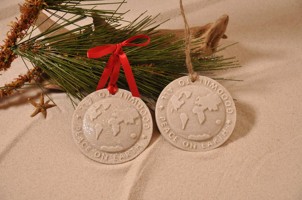 SAND ORNAMENT, CHRISTMAS TREE ORNAMENT, TROPICAL CHRISTMAS DECORATIONS, COASTAL ORNAMENT, SAND ORNAMENT, TROPICAL ORNAMENT, ARENOPHILE, SANTA, CHRISTMAS ORNAMENT, PEACE