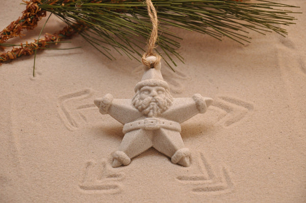 SAND ORNAMENT, CHRISTMAS TREE ORNAMENT, TROPICAL CHRISTMAS DECORATIONS, COASTAL ORNAMENT, SAND ORNAMENT, TROPICAL ORNAMENT, ARENOPHILE, SANTA, CHRISTMAS ORNAMENT