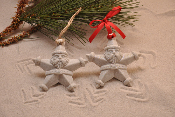 SAND ORNAMENT, CHRISTMAS TREE ORNAMENT, TROPICAL CHRISTMAS DECORATIONS, COASTAL ORNAMENT, SAND ORNAMENT, TROPICAL ORNAMENT, ARENOPHILE, SANTA, CHRISTMAS ORNAMENT