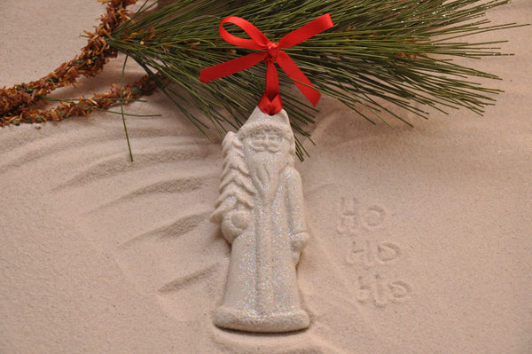 SAND ORNAMENT, CHRISTMAS TREE ORNAMENT, TROPICAL CHRISTMAS DECORATIONS, COASTAL ORNAMENT, SAND ORNAMENT, TROPICAL ORNAMENT, ARENOPHILE, SANTA, CHRISTMAS ORNAMENT, CHRISTMAS TREE