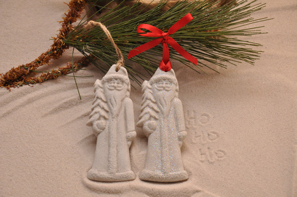 SAND ORNAMENT, CHRISTMAS TREE ORNAMENT, TROPICAL CHRISTMAS DECORATIONS, COASTAL ORNAMENT, SAND ORNAMENT, TROPICAL ORNAMENT, ARENOPHILE, SANTA, CHRISTMAS ORNAMENT, CHRISTMAS TREE