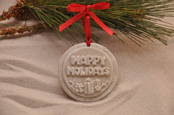 SAND ORNAMENT, CHRISTMAS TREE ORNAMENT, TROPICAL CHRISTMAS DECORATIONS, COASTAL ORNAMENT, SAND ORNAMENT, TROPICAL ORNAMENT, ARENOPHILE, SANTA, CHRISTMAS ORNAMENT, CHRISTMAS TREE, HAPPY HOLIDAY