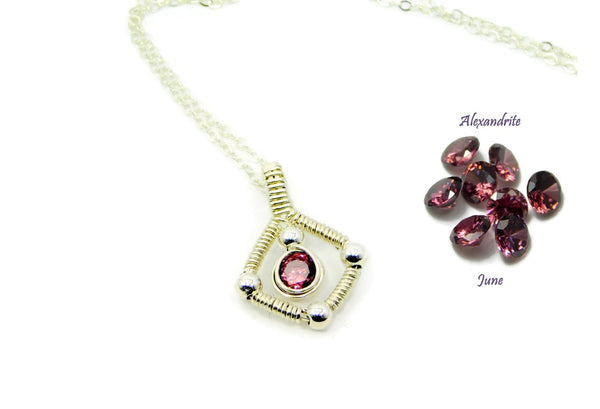 Vibrant Collection - Sterling Silver Single Gem Pendant