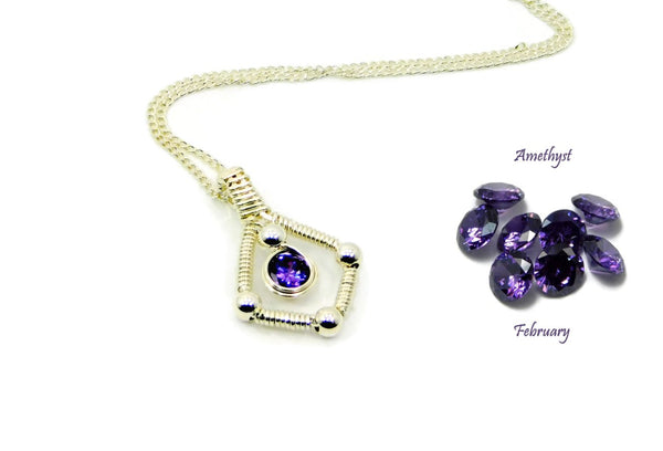 Vibrant Collection - Sterling Silver Single Gem Pendant