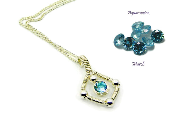 Vibrant Collection - Sterling Silver Single Gem Pendant