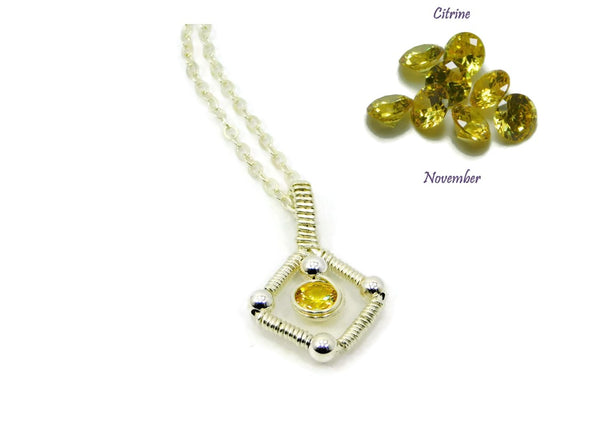 Vibrant Collection - Sterling Silver Single Gem Pendant