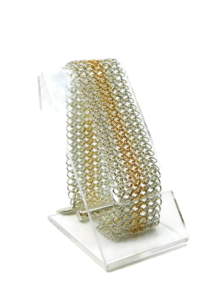 Sterling Silver & 14kt Gold Fill European 4 in 1 Chainmaille Bracelet