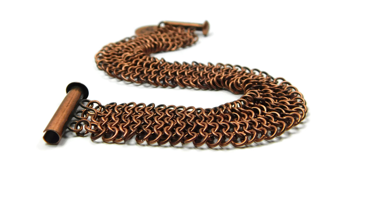 Antiqued Copper European 4 in 1 Chainmaille Ring – Harbour View Gallery