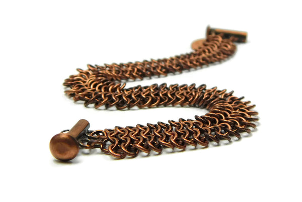Antiqued Copper European 4 in 1 Chainmaille Bracelet chainmaille bracelet chainmail jewelry chainmaille geometric jewelry geometric bracelet european 4 in 1 chainmail bracelet copper chainmail copper chainmaille copper jewelry