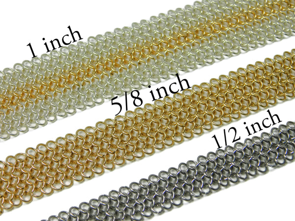 European 4 in 1 chainmaille bracelet widths chainmaille bracelet chainmail jewelry chainmaille geometric jewelry geometric bracelet european 4 in 1 chainmail bracelet gold chainmail gold chainmaille