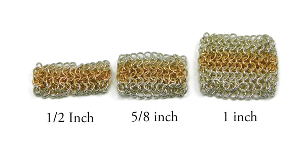 European 4 in 1 chainmaille ring widths chainmaille ring chainmail jewelry chainmaille geometric jewelry geometric ring european 4 in 1 chainmail ring gold chainmail gold chainmaille