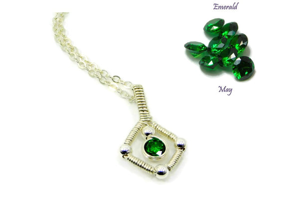 Vibrant Collection - Sterling Silver Single Gem Pendant