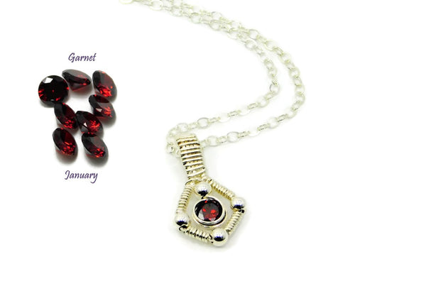Vibrant Collection - Sterling Silver Single Gem Pendant