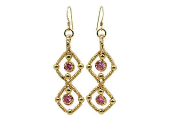 14kt Gold Fill Double Gem Earrings