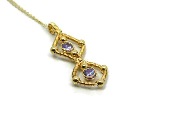 14kt Gold Fill Double Gem Pendant