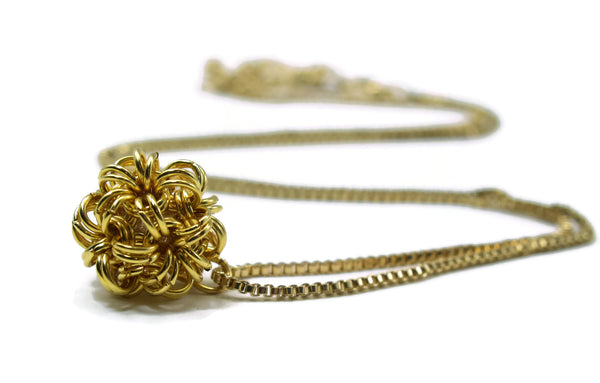 14kt gold fill chainmaille dodecahedron necklace dodecahedron pendant dodecahedron necklace geometric necklace chainmaille chainmail jewelry geometric jewelry geometric pendant