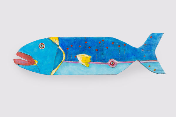 wood plank art wood painting art fish art blue unique fish art wooden coastal decor beach wall art coastal wall art beach themed wall art canvas art whimsical fish art