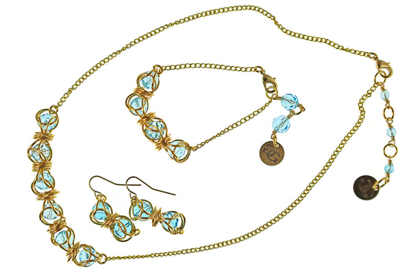 Swarovski Captured Crystal and Sterling Silver or 14kt Gold Fill Earrings, Necklace or Bracelet