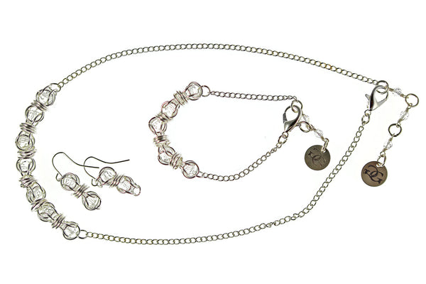 Swarovski Captured Crystal and Sterling Silver or 14kt Gold Fill Earrings, Necklace or Bracelet