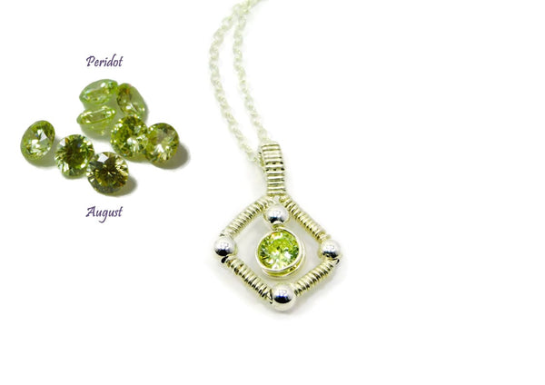 Vibrant Collection - Sterling Silver Single Gem Pendant