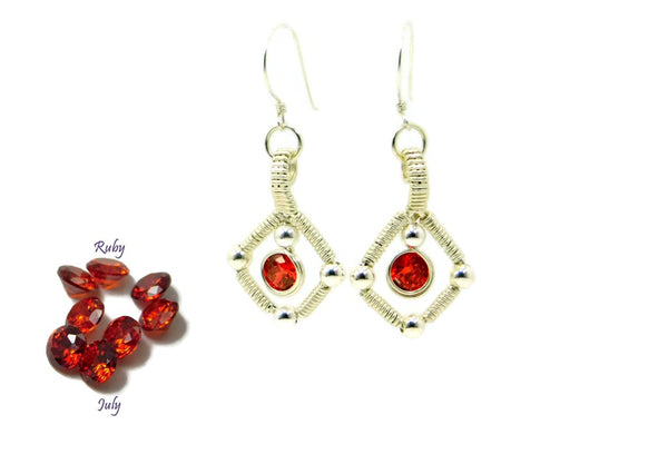 Vibrant Collection - Sterling Silver Single Gem Earrings