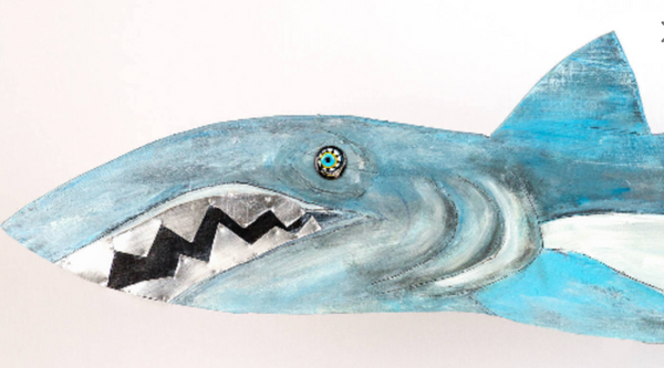 wood plank art wood painting art fish art blue unique fish art wooden coastal decor beach wall art coastal wall art beach themed wall art canvas art whimsical fish art