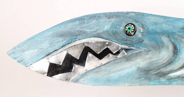 wood plank art wood painting art fish art blue unique fish art wooden coastal decor beach wall art coastal wall art beach themed wall art canvas art whimsical fish art