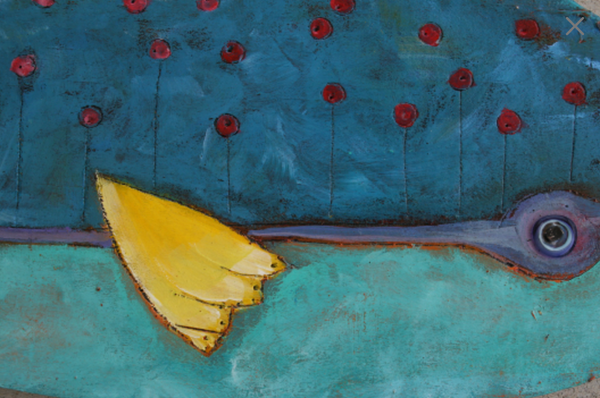 wood plank art wood painting art fish art blue unique fish art wooden coastal decor beach wall art coastal wall art beach themed wall art canvas art whimsical fish art