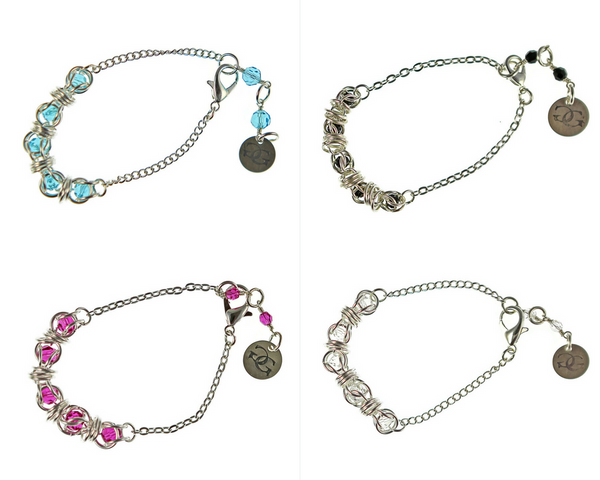 Sterling Silver Captured Swarovski Crystal Chainmaille Bracelets