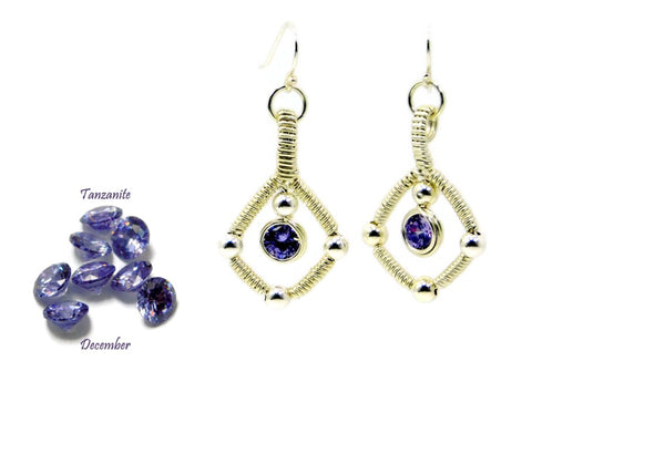 Vibrant Collection - Sterling Silver Single Gem Earrings