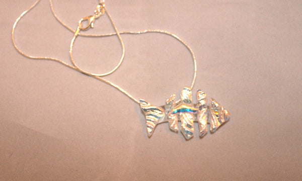 Dichroic Fused Glass Fish Pendant