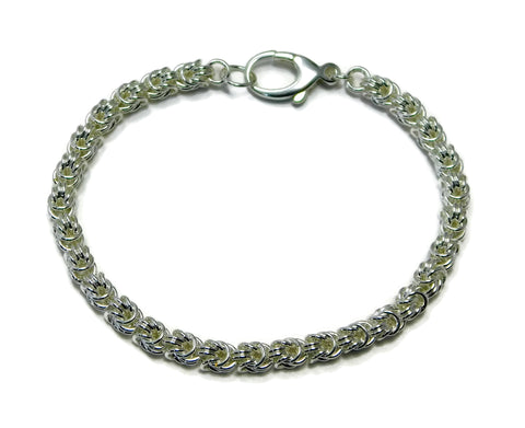 Sterling Silver Rosetta Weave Chainmaille Bracelet