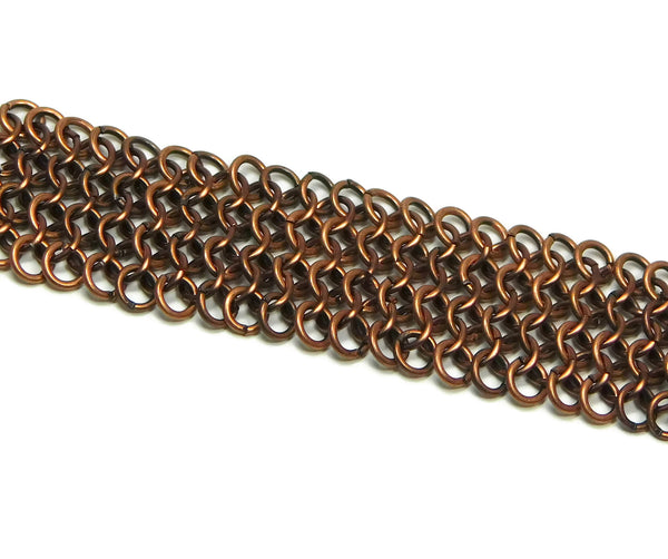 Antiqued Copper European 4 in 1 Chainmaille chainmaille bracelet chainmail jewelry chainmaille geometric jewelry geometric bracelet european 4 in 1 chainmail bracelet copper chainmail copper chainmaille copper jewelry