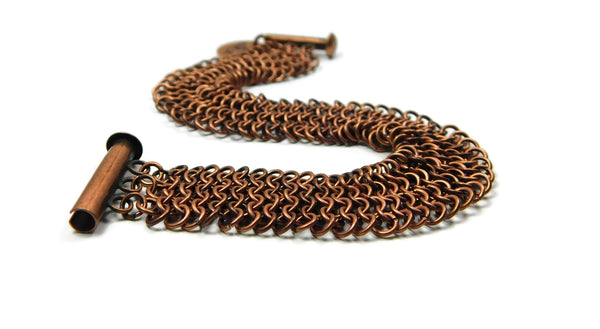 Antiqued Copper European 4 in 1 Chainmaille Bracelet chainmaille bracelet chainmail jewelry chainmaille geometric jewelry geometric bracelet european 4 in 1 chainmail bracelet copper chainmail copper chainmaille copper jewelry