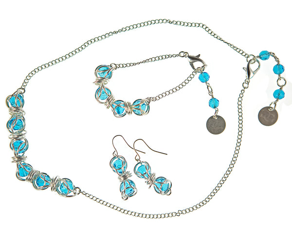 Swarovski Captured Crystal and Sterling Silver or 14kt Gold Fill Earrings, Necklace or Bracelet