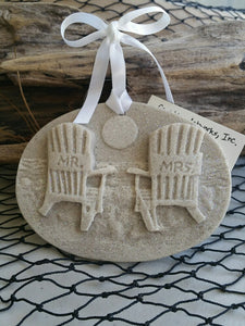 Mr. & Mrs. Beach Chairs Sand Ornament
