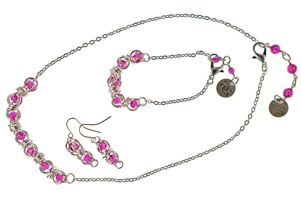 Swarovski Captured Crystal and Sterling Silver or 14kt Gold Fill Earrings, Necklace or Bracelet
