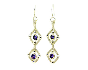 Sterling Silver Double Gem Earrings