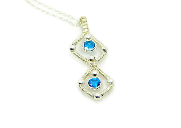 Sterling Silver Double Gem Pendant