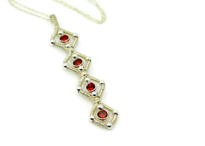 Sterling Silver Quad Gem Pendant